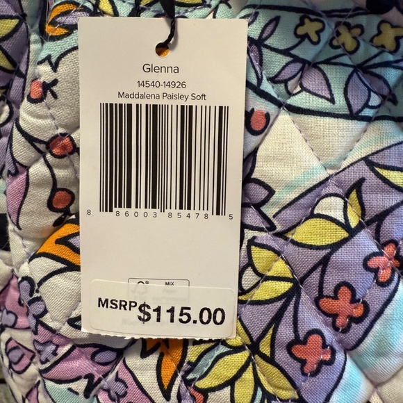 Vera Bradley Glenna 14540-14926 Maddalena Paisley‎ Soft Bag - Picture 5 of 8